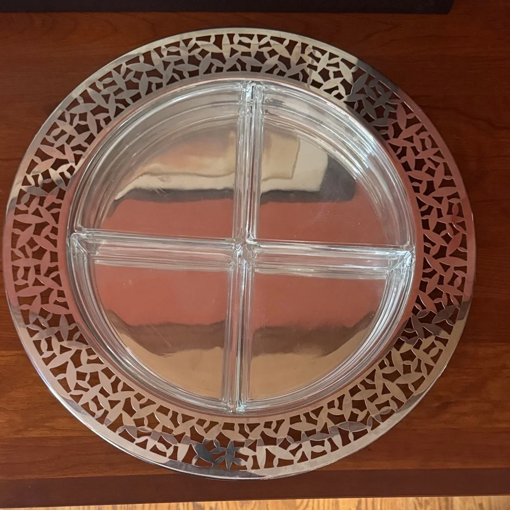 ALESSI cactus serving tray with hors d'ouevre  dividers by M Santoni